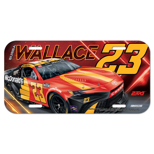 Bubba Wallace 2024 McDonald's Plastic Car License Plate #23 NASCAR