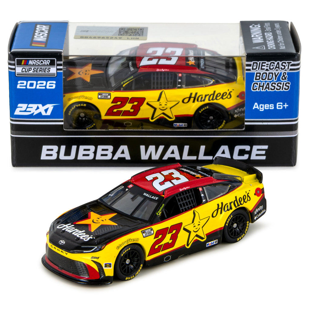 Bubba Wallace Hardee's 1:64 2026 Diecast Car #23 NASCAR