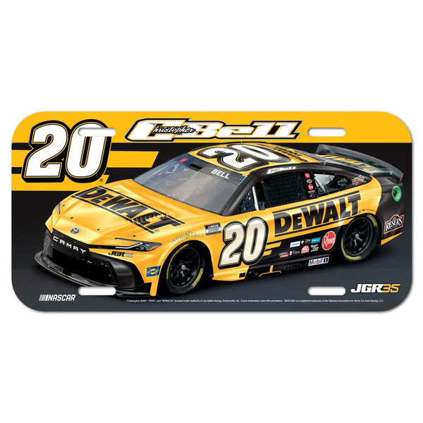 Christopher Bell 2026 DeWalt Plastic Car License Plate #20 NASCAR