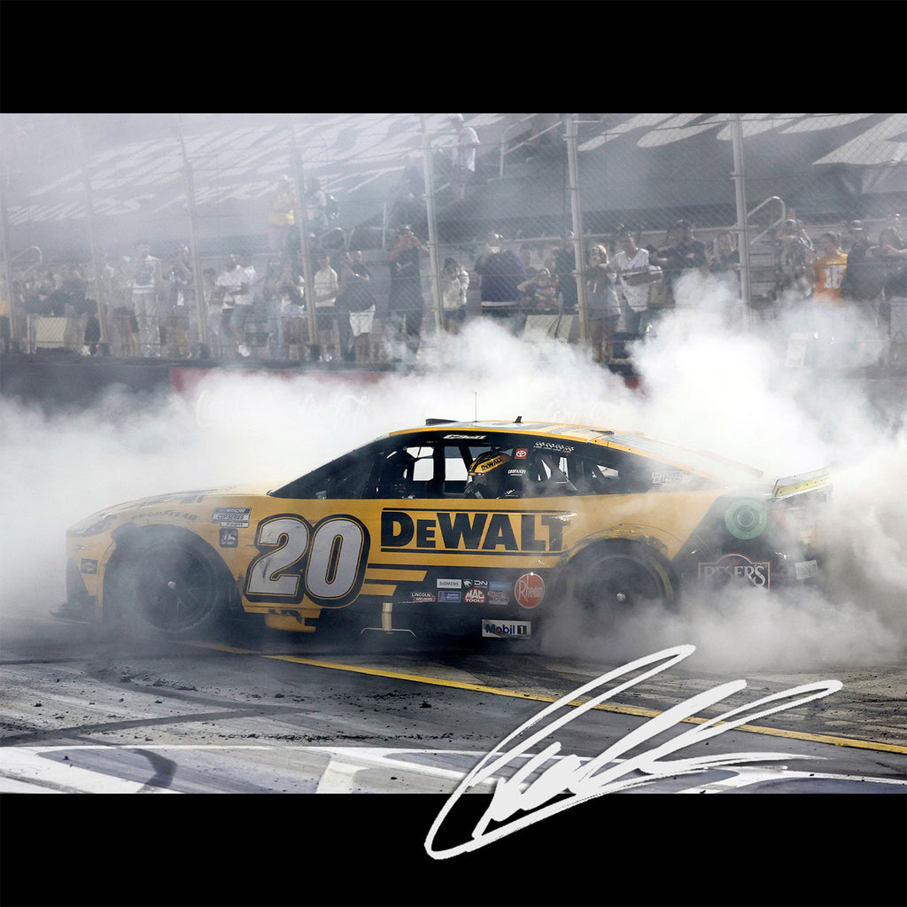 Christopher Bell Autographed Bristol Race Win 1:24 Standard 2025 Diecast Car #20 Dewalt NASCAR