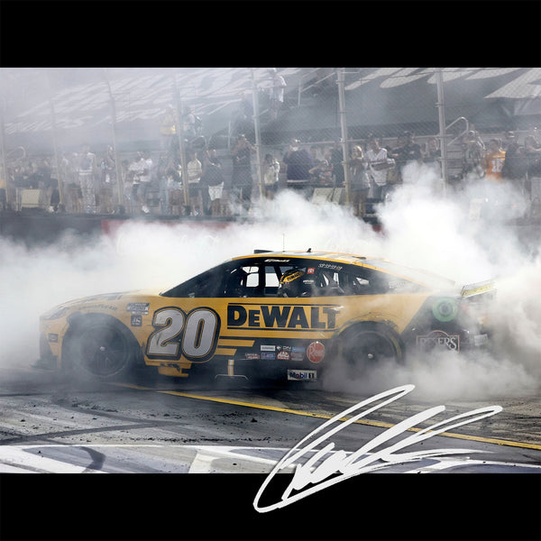 Christopher Bell Autographed Bristol Race Win 1:24 Standard 2025 Diecast Car #20 Dewalt NASCAR