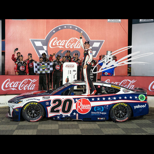 Christopher Bell Autographed Charlotte Coca-Cola 600 Race Win 1:24 Standard 2024 Diecast Car Rheem #20 NASCAR