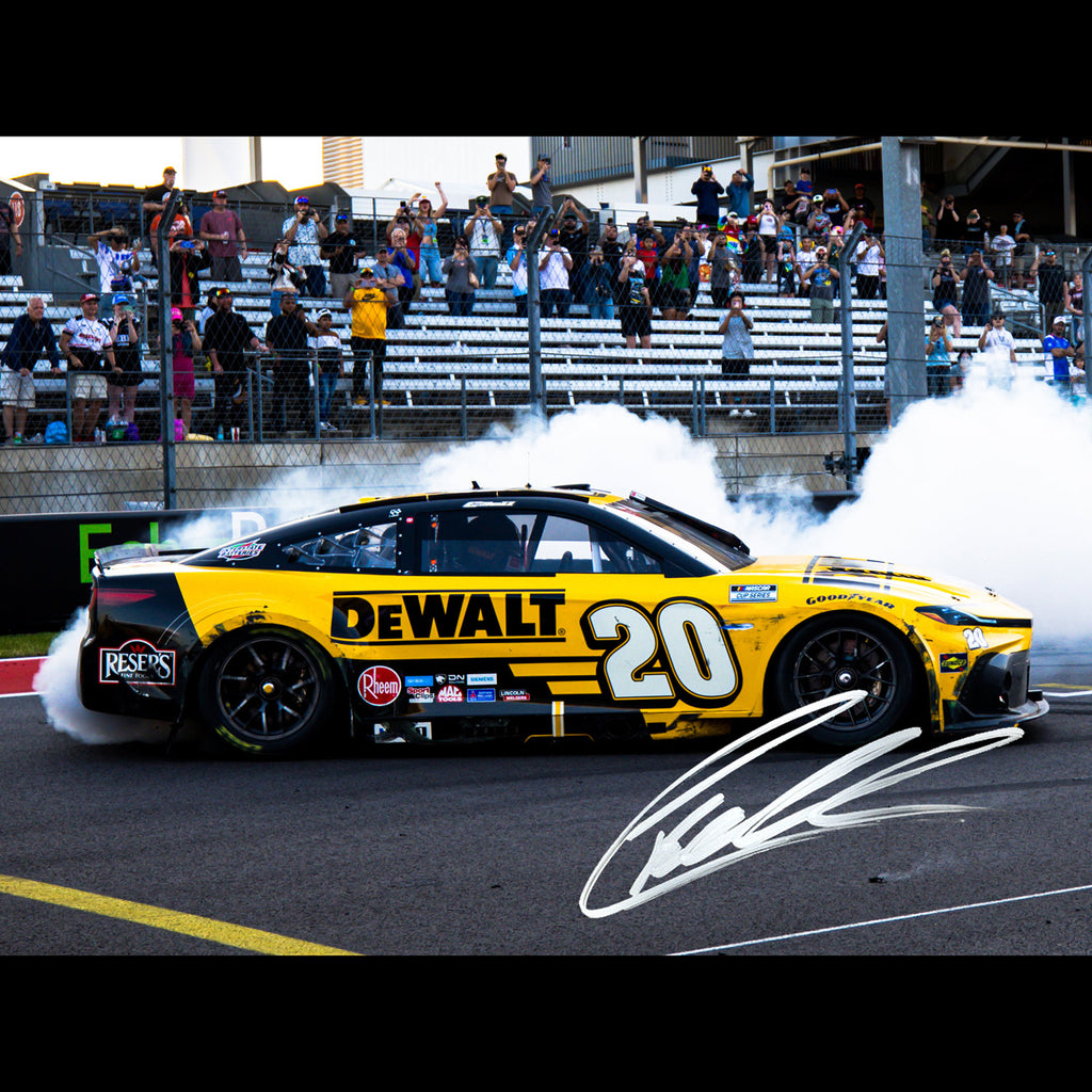 Christopher Bell Autographed COTA Race Win 1:24 Standard 2025 Diecast Car Dewalt #20 NASCAR