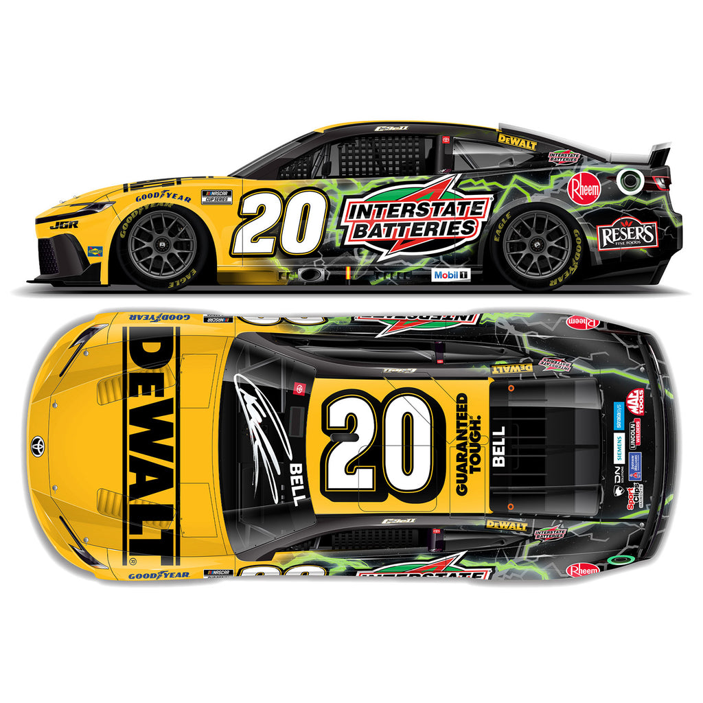 Christopher Bell Autographed DeWalt / Interstate Batteries 1:24 Standard 2025 Diecast Car Hand Signed #20 NASCAR