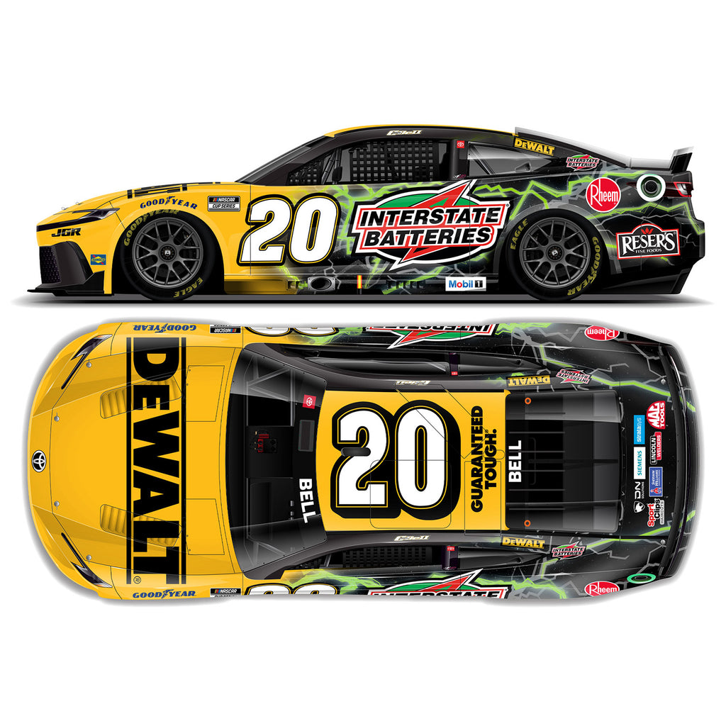 Christopher Bell DeWalt / Interstate Batteries 1:24 Standard 2025 Diecast Car #20 NASCAR