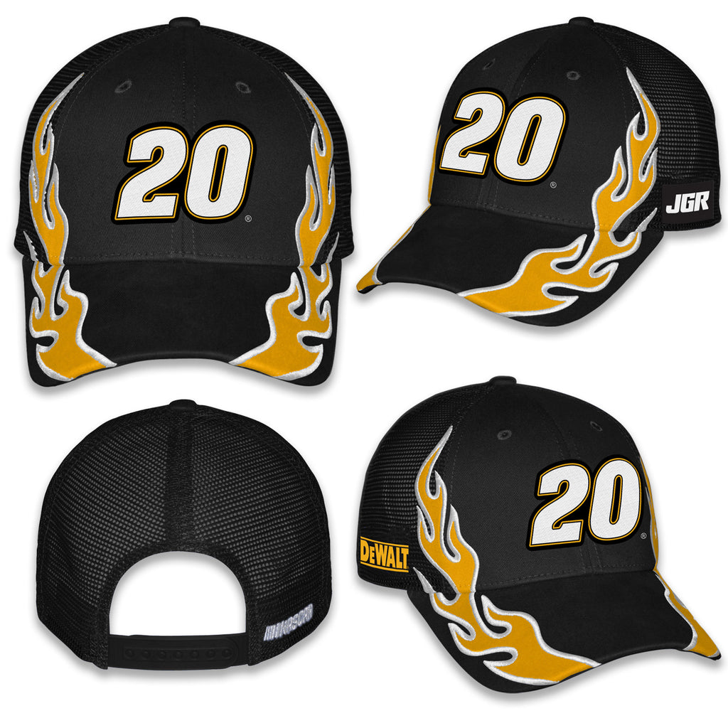 Christopher Bell 2025 Flame #20 Mesh Hat Black NASCAR