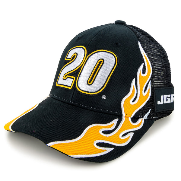 Christopher Bell 2025 Flame #20 Mesh Hat Black NASCAR