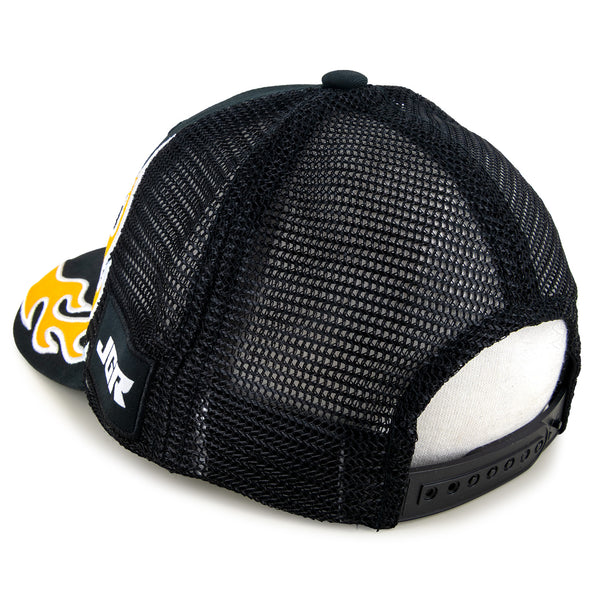 Christopher Bell 2025 Flame #20 Mesh Hat Black NASCAR