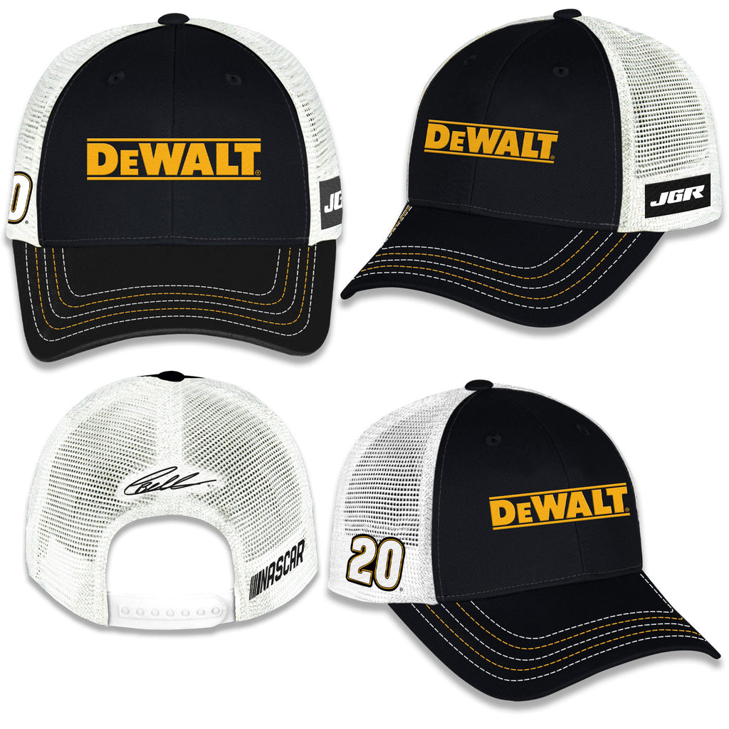 Christopher Bell 2025 DeWalt Sponsor Mesh Hat Black/White #20 NASCAR
