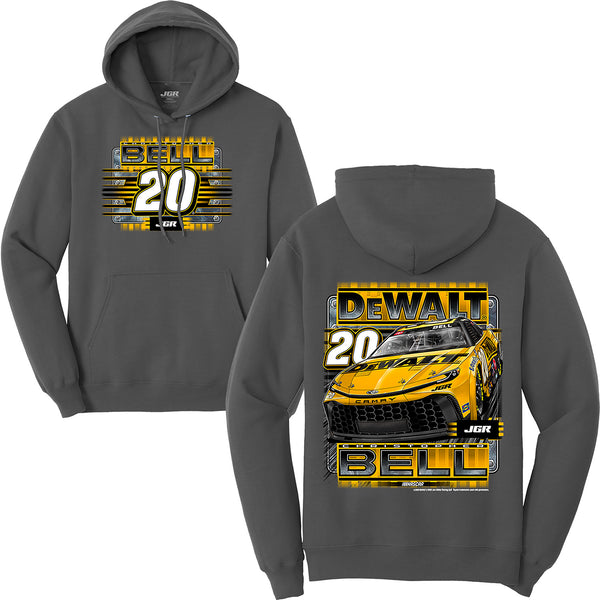 Christopher Bell 2025 DeWalt Charcoal 2-Spot Hoodie Sweatshirt Gray #20 NASCAR