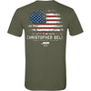 Christopher Bell 2025 Military Green #20 Patriotic Flag T-Shirt