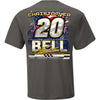 Christopher Bell 2025 DeWalt Patriotic Charcoal 2-Spot T-Shirt Gray #20 NASCAR