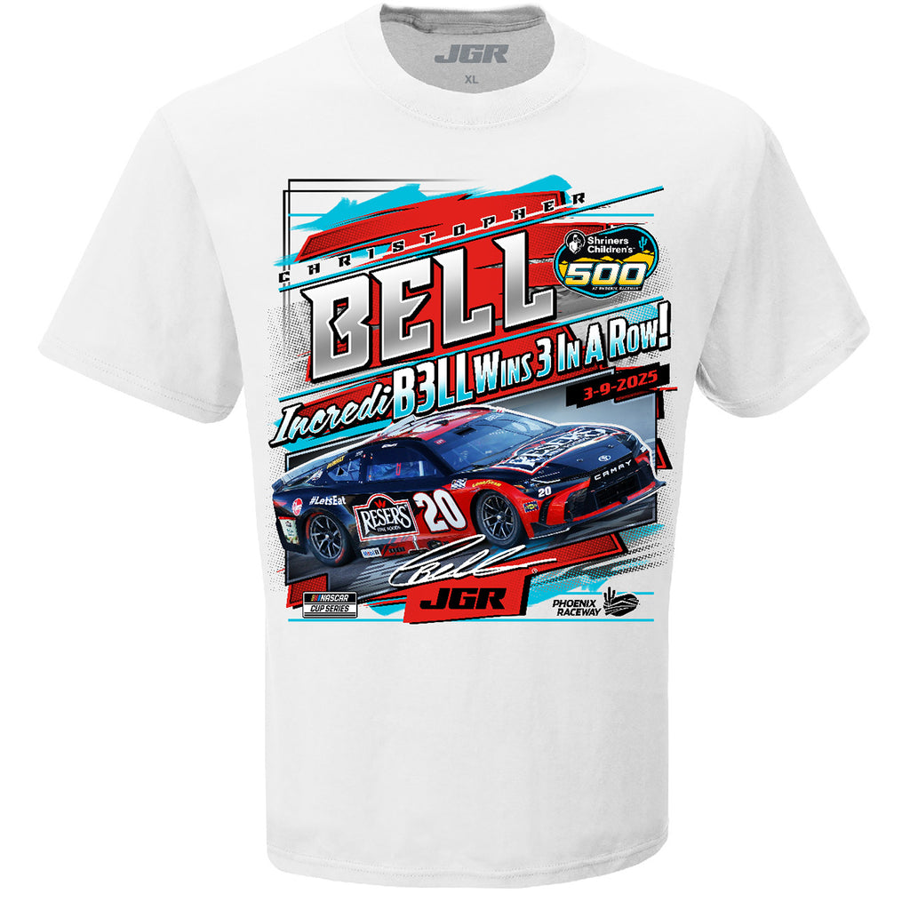 Christopher Bell 2025 3-In-A-Row Phoenix Race Win T-Shirt Preorder - Ships Next Week