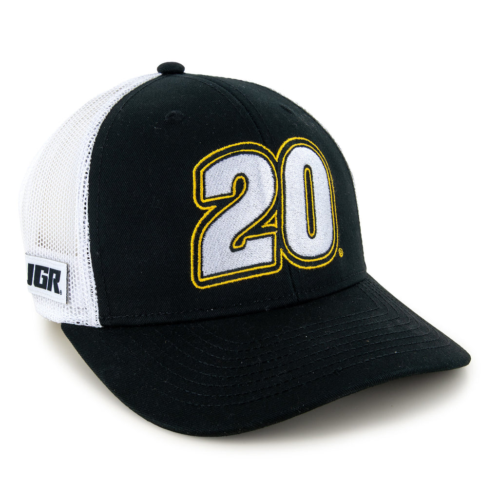 Christopher Bell 2026 Big Number #20 Mesh NASCAR Hat Exclusive Black/White