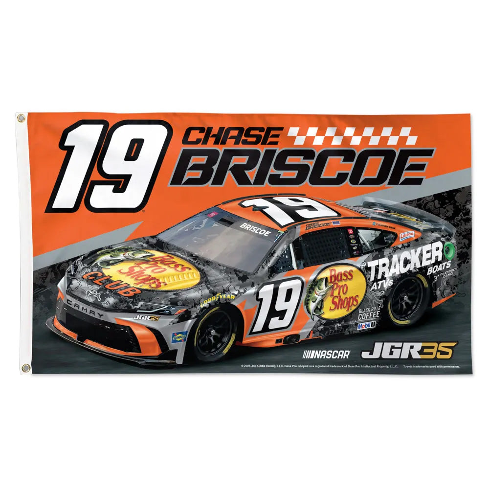 Chase Briscoe 2026 Bass Pro Shops #19 Car 3x5 Flag NASCAR
