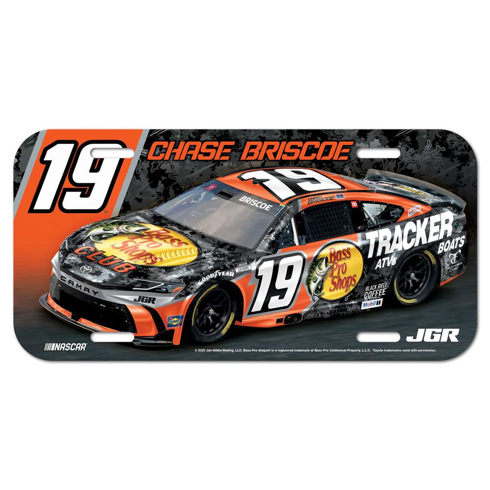 Chase Briscoe 2025 Bass Pro Shops Plastic Car License Plate #19 NASCAR