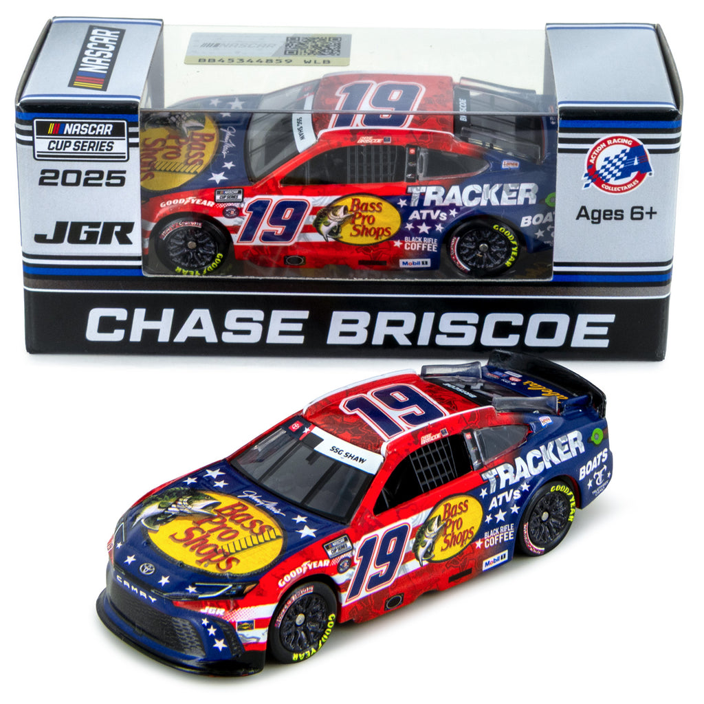 Chase Briscoe Bass Pro Shops Salutes Patriotic 1:64 Standard 2025 Diecast Car #19 NASCAR