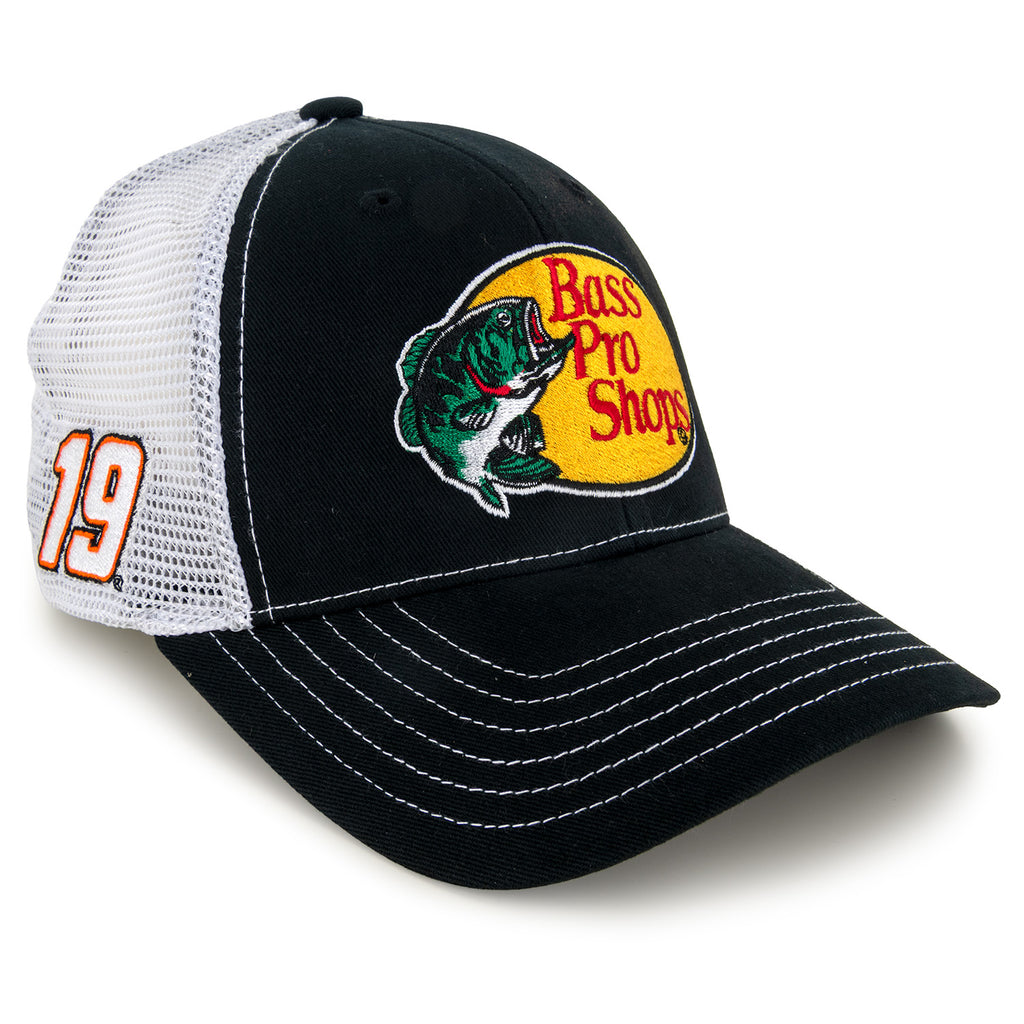 Chase Briscoe 2025 Bass Pro Shops #19 Sponsor Mesh Hat Black/White NASCAR