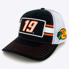 Chase Briscoe 2025 Striped #19 Mesh Hat Black/White NASCAR