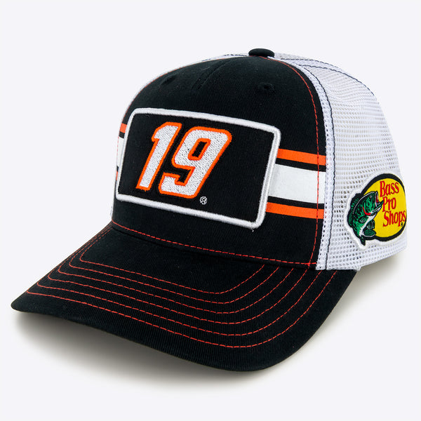 Chase Briscoe 2025 Striped #19 Mesh Hat Black/White NASCAR