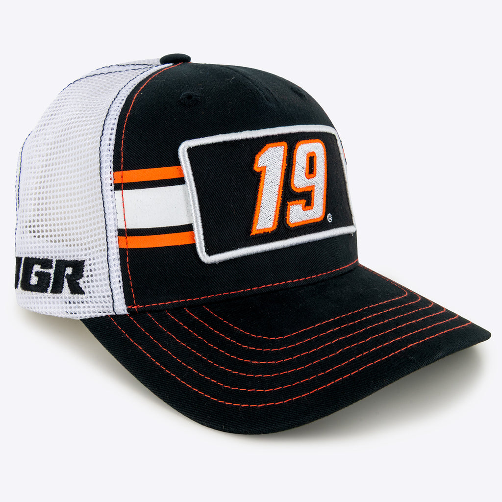 Chase Briscoe 2025 Striped #19 Mesh Hat Black/White NASCAR