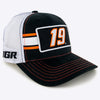 Chase Briscoe 2025 Striped #19 Mesh Hat Black/White NASCAR