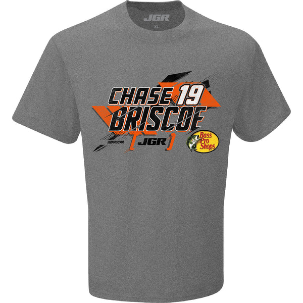 Chase Briscoe 2025 Bass Pro Shops Abstract #19 T-Shirt Gray NASCAR