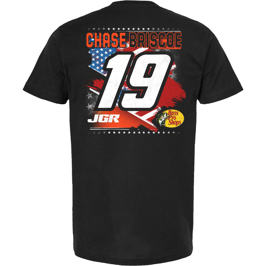 Chase Briscoe 2025 Bass Pro Shops Patriotic Car T-Shirt Black #19 NASCAR