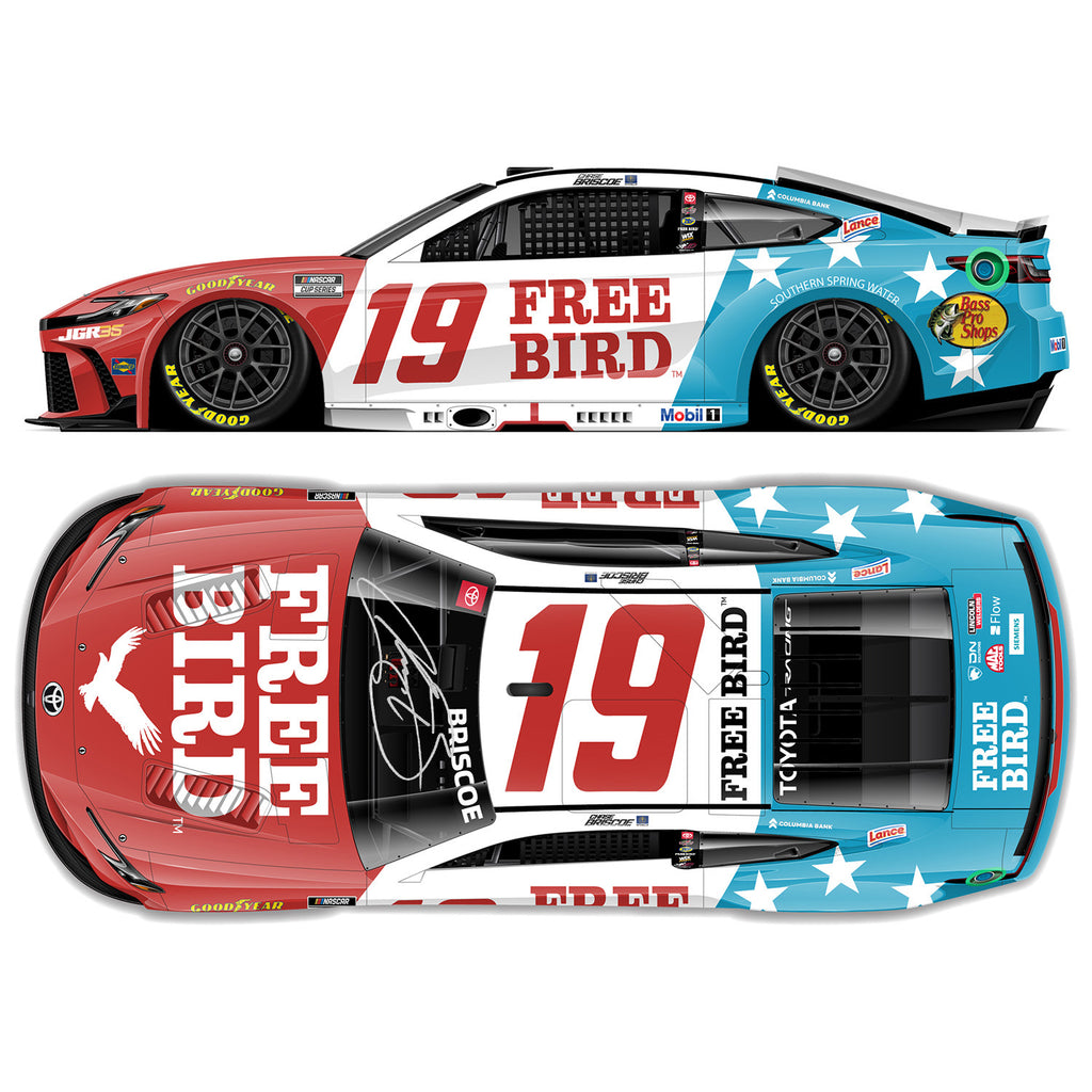 Chase Briscoe Autographed Free Bird Patriotic 1:24 Standard 2026 Diecast Car #19 NASCAR