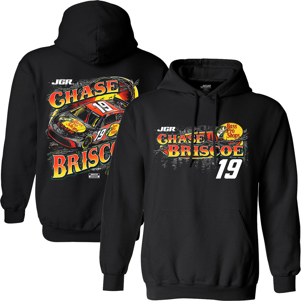 Chase Briscoe 2026 Bass Pro Shops Barbed Black 2-Spot Classic Ink Hoodie #19 NASCAR