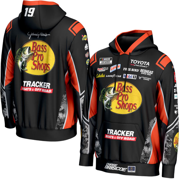 Chase Briscoe 2026 Bass Pro Shops Uniform Sublimated Print Hoodie Outerwear ProSphere Sweatshirt Black #19 NASCAR