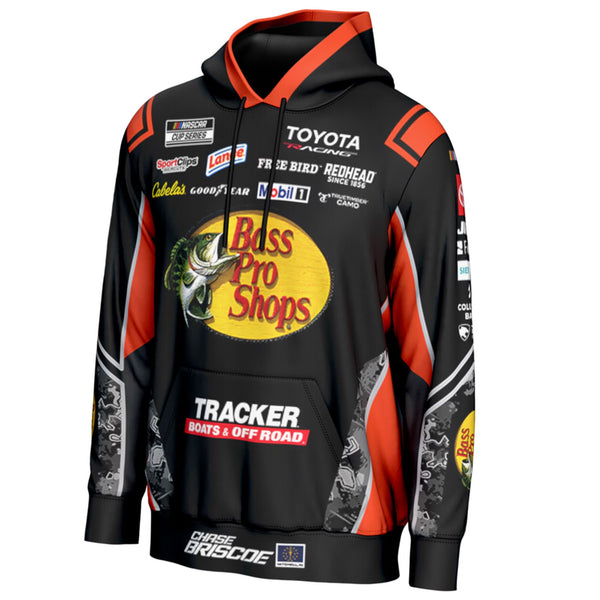 Chase Briscoe 2026 Bass Pro Shops Uniform Sublimated Print Hoodie Outerwear ProSphere Sweatshirt Black #19 NASCAR