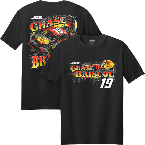 Chase Briscoe 2026 Bass Pro Shops Barbed Black 2-Spot Classic Ink T-Shirt #19 NASCAR