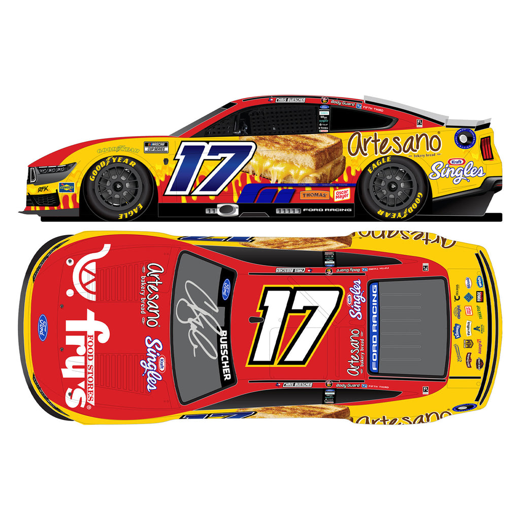 Chris Buescher Autographed Fry's / Artesano / Kraft 1:24 Standard 2026 Diecast Car #17 NASCAR