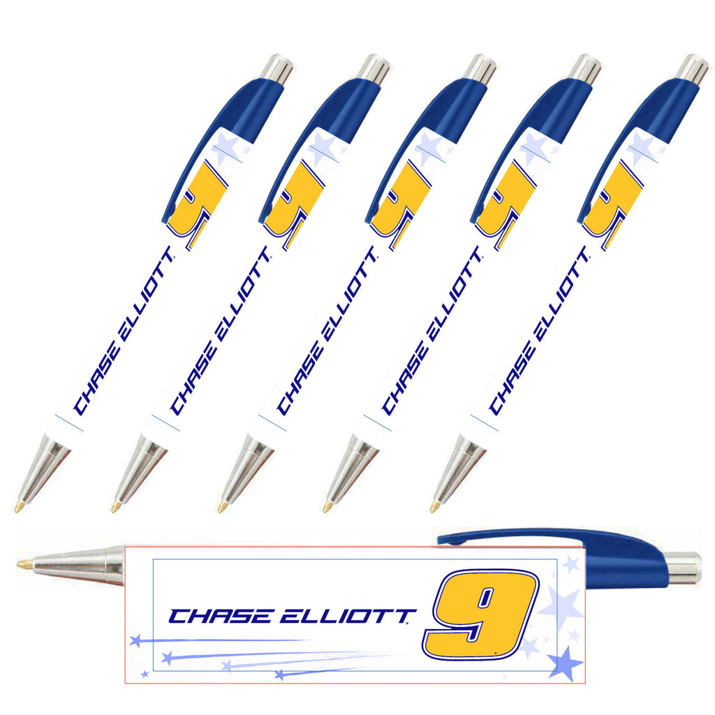 Chase Elliott 2024 Top Flight Slim Metallic Pens 5-Pack #9 NASCAR