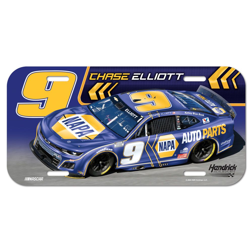 Chase Elliott 2025 NAPA Plastic Car License Plate #9 NASCAR