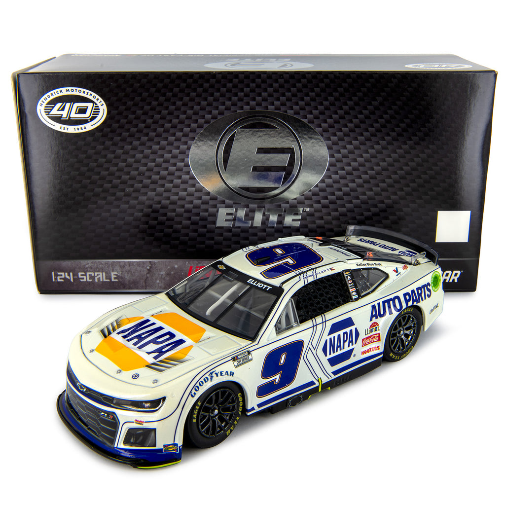 Chase Elliott ELITE NAPA White 1 24 2024 Hendrick Motorsports 40th Anniversary Diecast Car