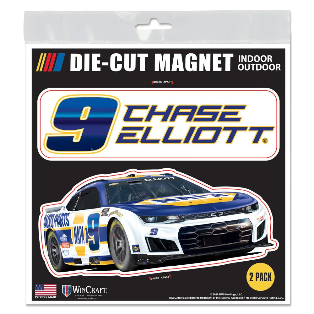 Chase Elliott 2026 NAPA Die Cut 2-Pack Indoor/Outdoor Magnets #9 NASCAR