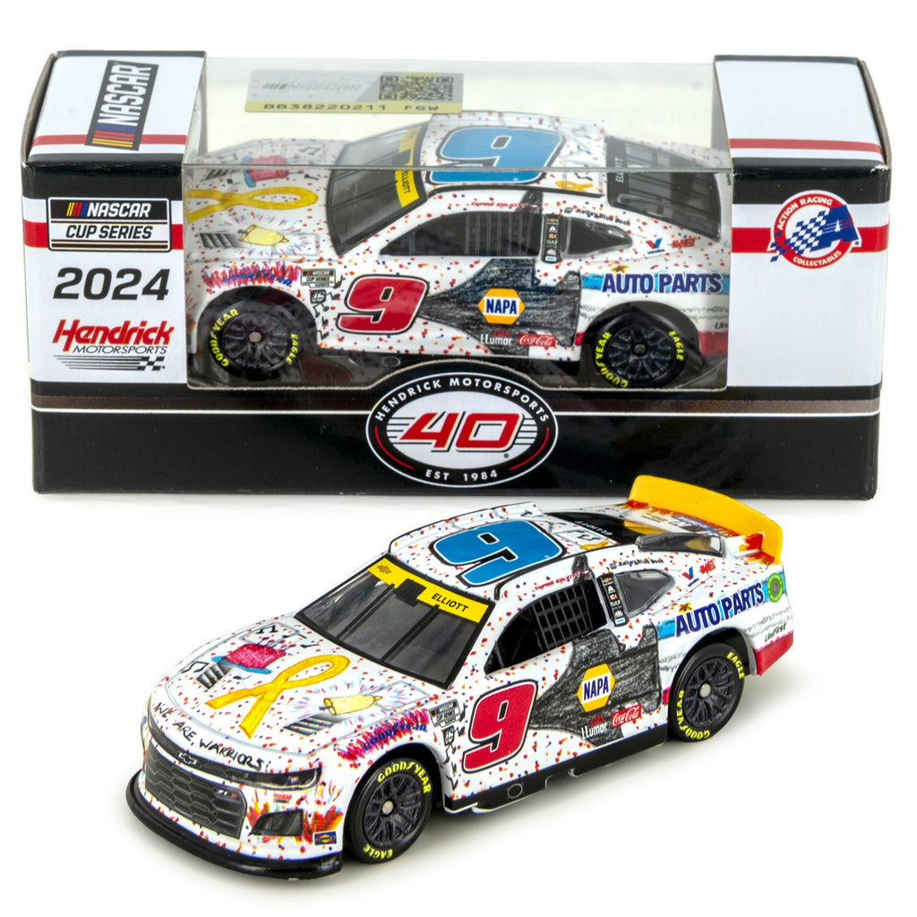 Chase Elliott NAPA Children's Healthcare of Atlanta / Desi9n to Drive 1:64 Standard 2024 Diecast Car #9 NASCAR