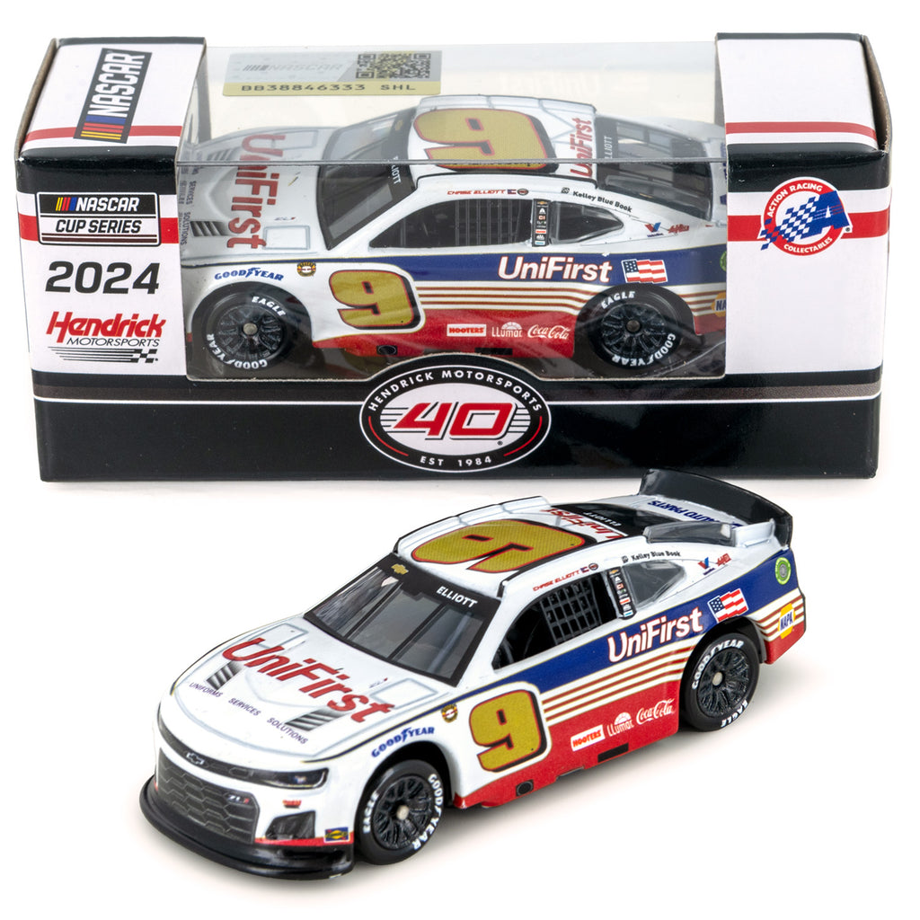 Chase Elliott Darlington Throwback to 2014 Dale Earnhardt Jr 1:64 Standard 2024 Diecast Car Unifirst #9 NASCAR