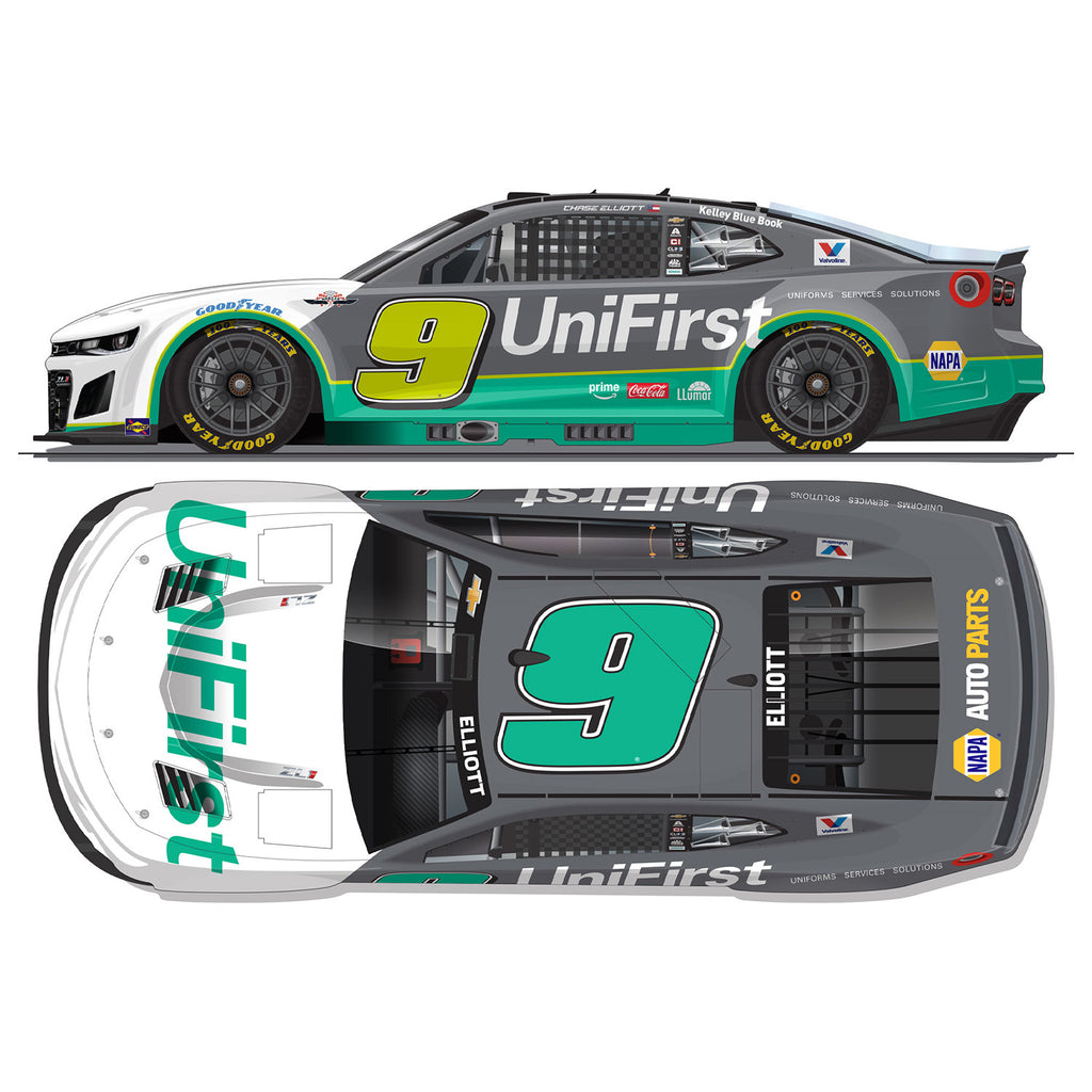 Chase Elliott Darlington Throwback to 1994 Ken Schrader 1:24 Standard 2025 Diecast Car UniFirst #9 NASCAR