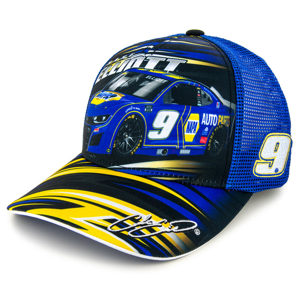 Chase Elliott 2025 NAPA Sublimated Car Mesh Hat Blue #9 NASCAR