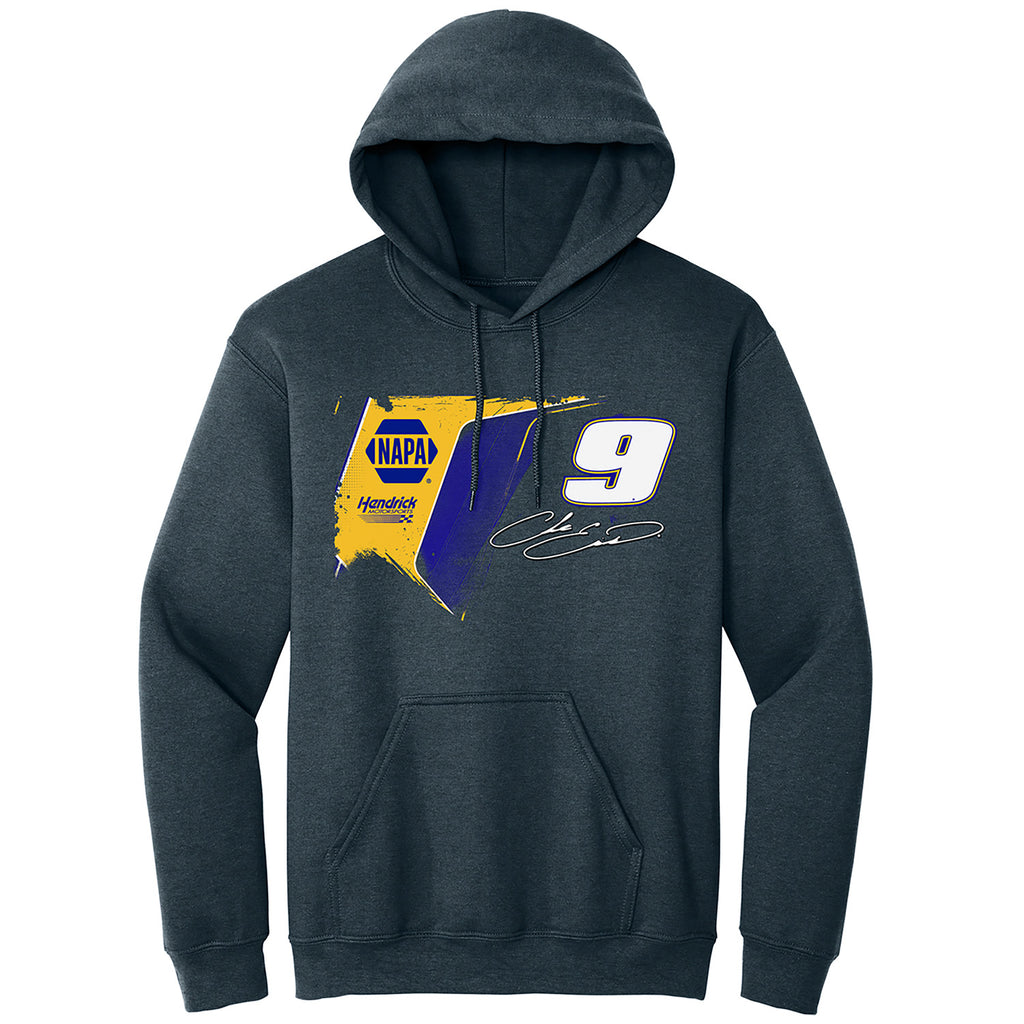 Chase Elliott 2026 NAPA Flash Heather Gray 2-Spot Hoodie Outerwear Sweatshirt #9 NASCAR