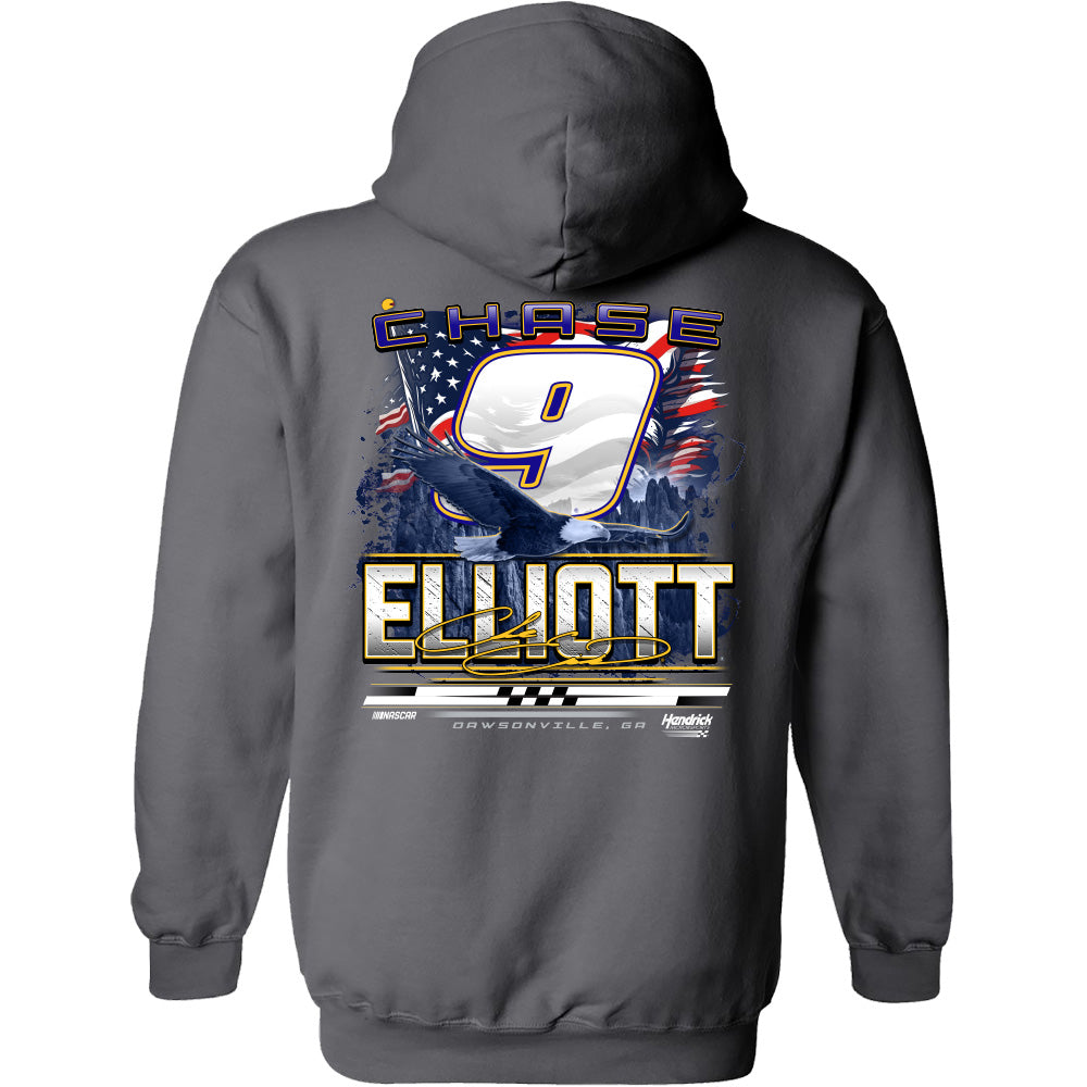 Chase Elliott 2025 NAPA Patriotic Hoodie 2-Spot Hoodie Outerwear Sweatshirt Gray #9 NASCAR