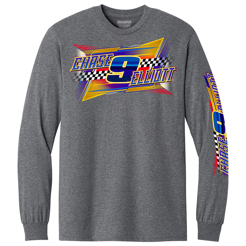 Chase Elliott 2026 Long Sleeve NAPA Graphite 3-Spot T-Shirt Gray #9 NASCAR