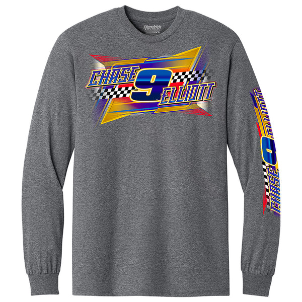 Chase Elliott 2026 Long Sleeve NAPA Graphite 3-Spot T-Shirt Gray #9 NASCAR