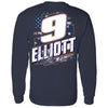 Chase Elliott 2024 Long Sleeve Patriotic #9 Car T-Shirt Blue NASCAR NAPA