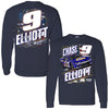 Chase Elliott 2024 Long Sleeve Patriotic #9 Car T-Shirt Blue NASCAR NAPA