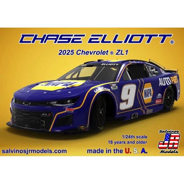 Chase Elliott 2025 NAPA 1:24 Adult Salvinos JR Model Car Kit #9 NASCAR