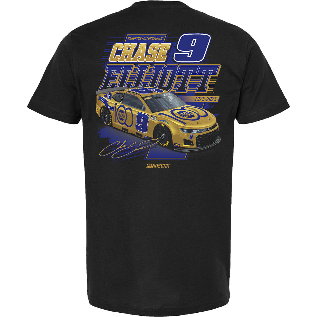 Chase Elliott 2025 NAPA 100th Anniversary T-Shirt Black #9 NASCAR